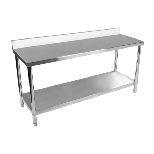 Nerezový pracovný stôl 200x60cm (s lemom) - Image 2