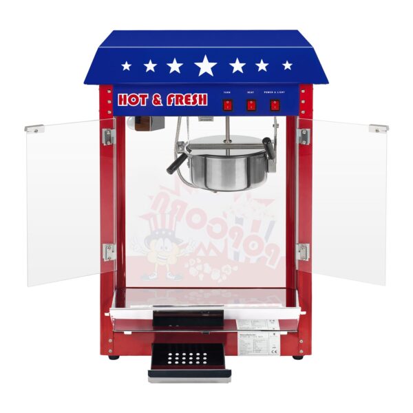 Stroj na popcorn s vozíkom 1600W (americký dizajn) - Image 3