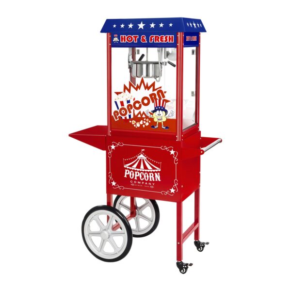 Stroj na popcorn s vozíkom 1600W (americký dizajn)