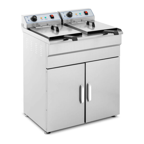 Dvojitá elektrická fritéza 2x16L so spodnou skrinkou