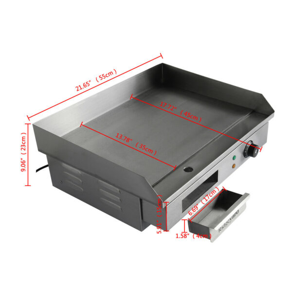 Vevor hladká elektrická grilovacia platňa 55cm - Image 6