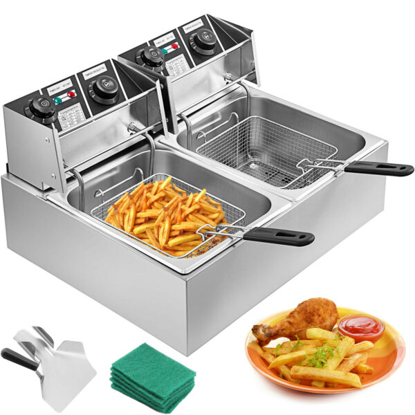 Elektrická fritéza Vevor 2x10L s časovačom - Image 4