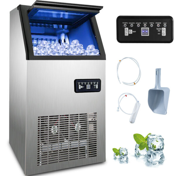 Vevor výrobník ľadu LCD 60kg/24hod