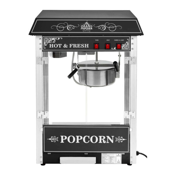 Stroj na popcorn 1600W (čierny retro dizajn) - Image 2