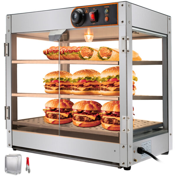 Vevor ohrevná vitrína 3 police 800W