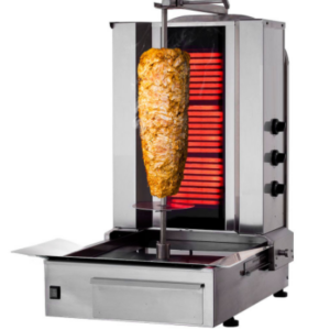 Elektrický gril na kebab / gyros s motorom dole-  3 horáky - max. 40 kg