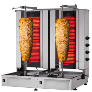 Elektrický gril na kebab / gyros s motorom dole - 4 +4 - max. 120kg