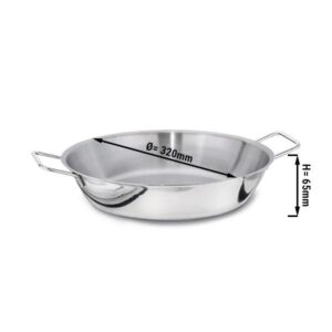 Paella panvica z nehrdzavejúcej ocele - Ø 320 mm - výška: 65 mm