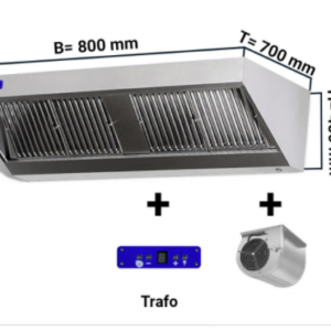 Digestor 800mm x 700 nástenný s motorom ,regulátorom, osvetlením