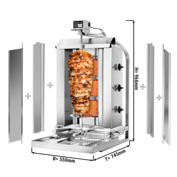 Plynový gril na kebab (pohyblivé) – 3 horáky |40kg - Image 9
