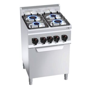 Plynový sporák 4 horáky (12,4kW) + elektrická rúra (3,5kW)