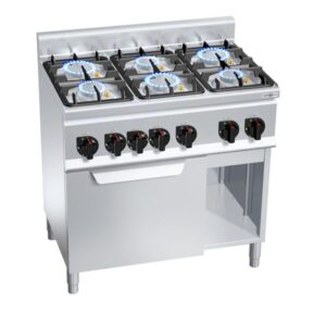 Plynový sporák 6 horákov (28,5kW) + elektrická rúra (3kW)