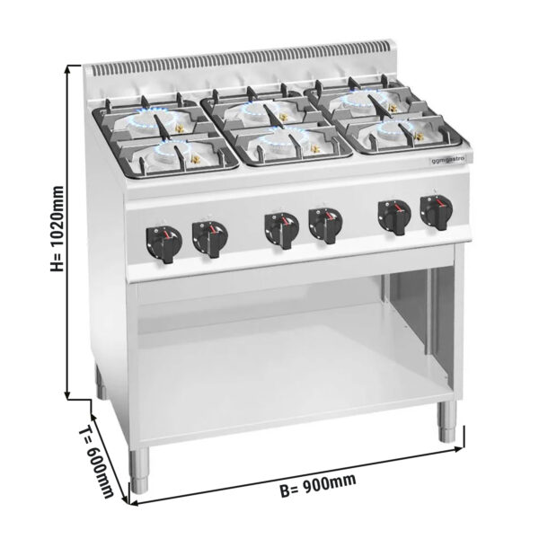 Plynový sporák - 6 horákov so spodnou policou (18,6 kW) - Image 4