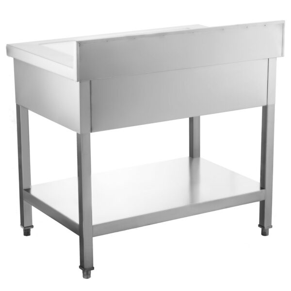 Nerezový stôl s lemom 120x60 a 2 zásuvkami - Image 4