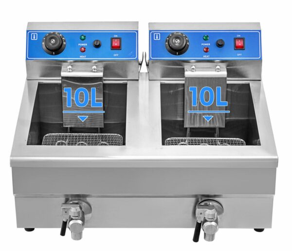 Elektrická fritéza 2 x 12L s odtokovým kohútikom Vevor - Image 10