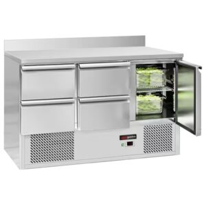 Chladiaci stôl s lemom 1,37 x 0,7 m -  1 dvere a 4 zásuvky