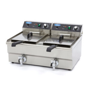 Maxima elektrická fritéza s kohútikom – 2 x 16 l | 09365011