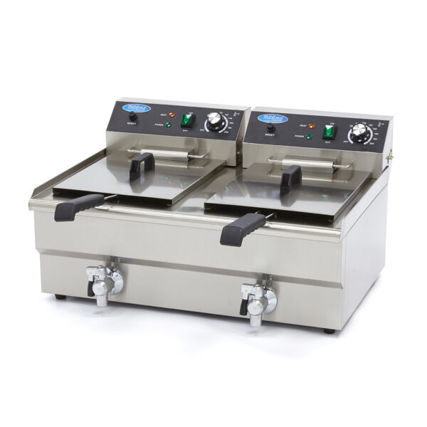 Maxima elektrická fritéza s kohútikom – 2 x 16 l | 09365011