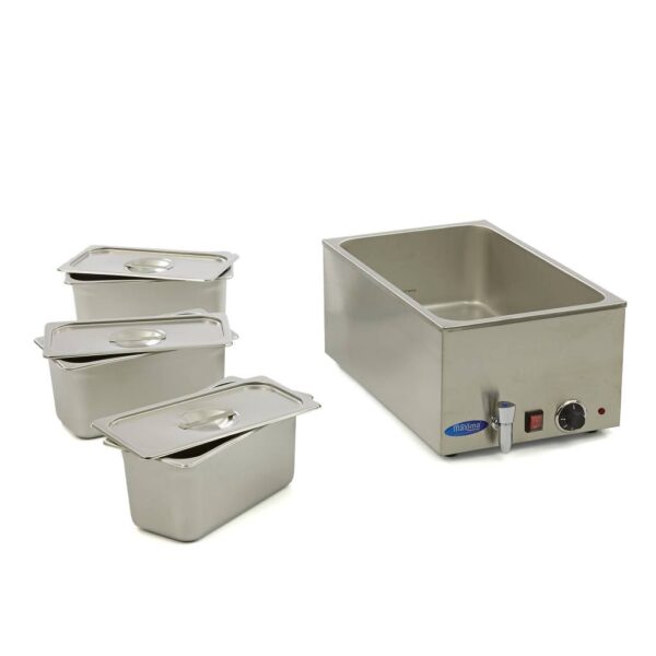Bain Marie s kohútikom + 3 x 1/3 GN sada | Maxima 09300011 - Image 5