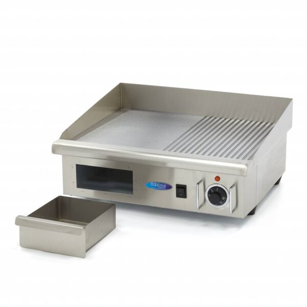 Elektrická grilovacia doska – 55cm – 3kW – hladká/ryhovaná | MAXIMA 09300072 - Image 2