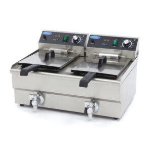 Elektrická fritéza s kohútikom – 2×13 l | Maxima 09365231