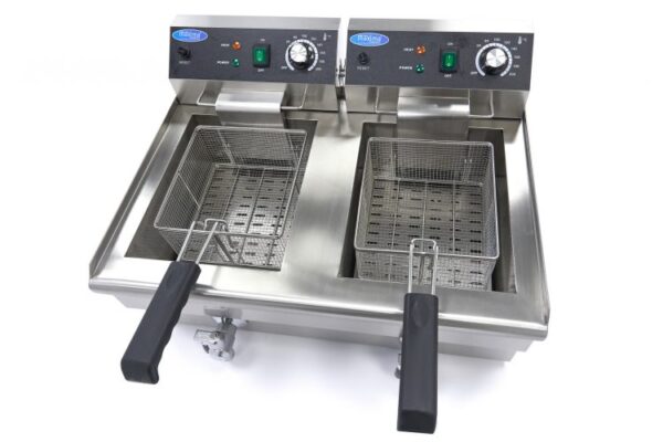 Elektrická fritéza s kohútikom – 2×13 l | Maxima 09365231 - Image 3