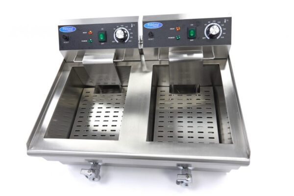 Elektrická fritéza s kohútikom – 2×13 l | Maxima 09365231 - Image 2