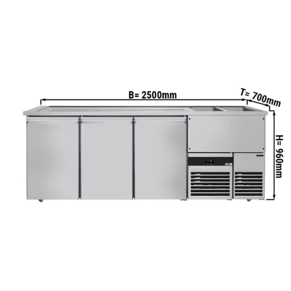 Pivný pult - Barový pult - 2,5 x 0,7 m - s 3 dverami P - Image 3