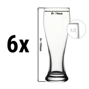 Pohár na pivo - 415 ccm - ciachovaný na 0,3 L (sada 6 kusov)