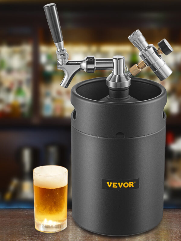 Výčapné zariadenie na pivo s tlakomerom  5l čierna