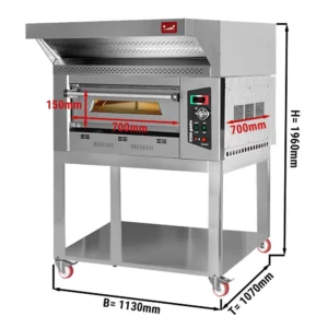 Plynová pec na pizzu-4x 34 cm- odsávanie + stojan