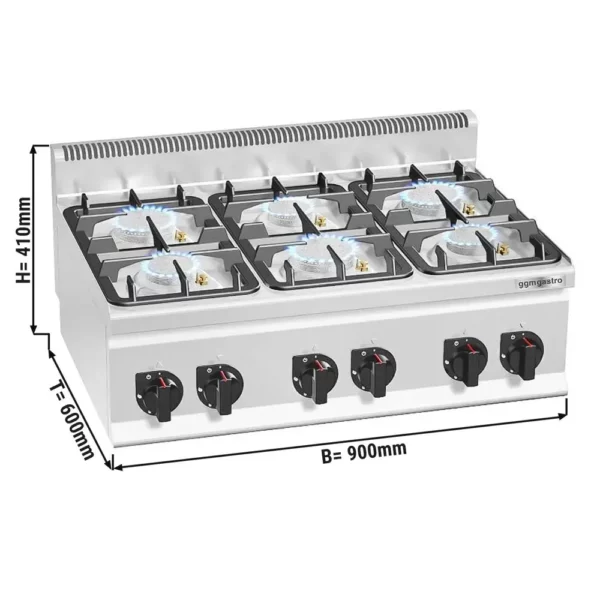Plynový sporák 6 horákov (28,5 kW)