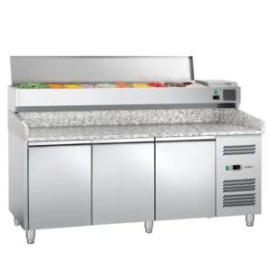 Chladiaci stôl na pizzu ECO - 2,0 x 0,8 m - s 3 dverami