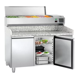 Chladiaci stôl na pizzu ECO - 1,5 x 0,8 m - s 2 dverami