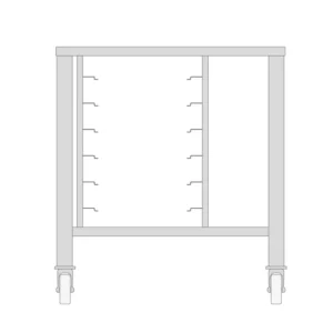 Podstavec s kolieskami pod konvektomaty, 3x+4x 1/1 GN, Maxima | 08562205