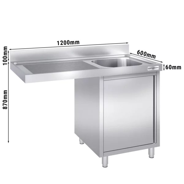 Drezová skrinka k umývačke riadu- 1200mm - 1 umývadlo vpravo Š400xH400xV250mm