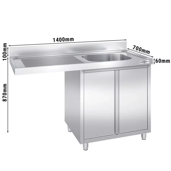 Drezová skrinka k umývačke riadu- 1400x700mm - 1 umývadlo vpravo Š600xH500xV300mm - Image 5