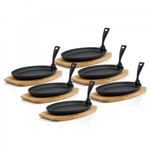 BBQ-Toro sada 6 ks liatinových servírovacích panvíc | 27x18cm |