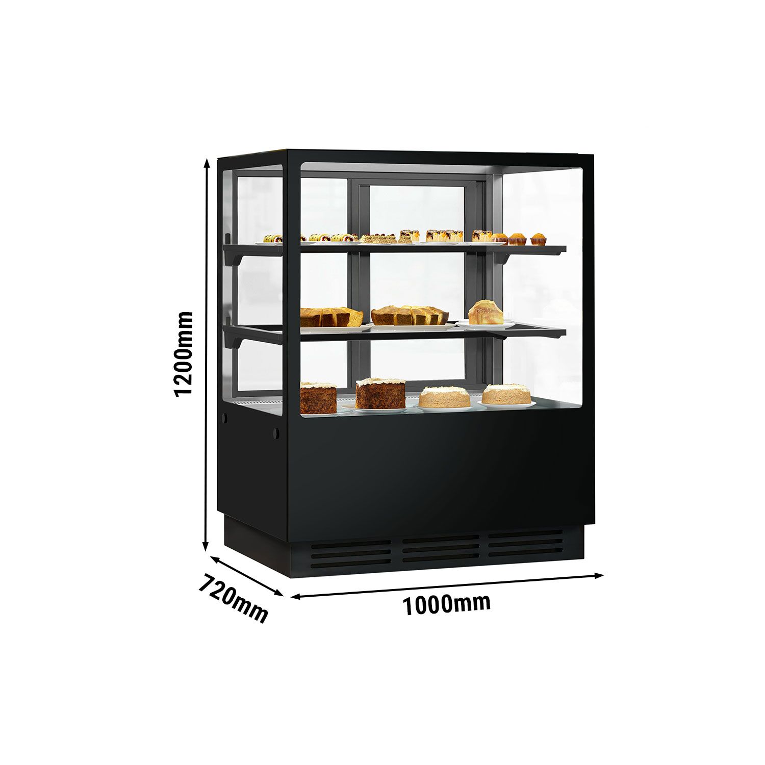 Chladiaca vitrína - 1000 mm - s LED osvetlením a 2 policami -378l – Obrázok 4