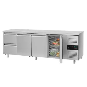 Chladiaci stôl ECO - 2200x700mm - 3 dvierka a 2 zásuvky KTS227ND#3T#2S