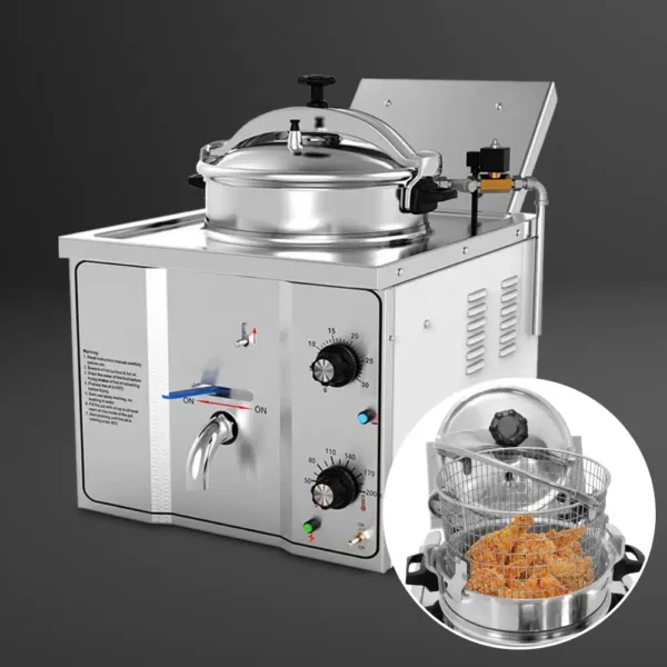Elektrická vysokotlaková fritéza – 15 l – 3 kW | EHFMY535 - Image 5