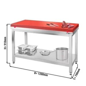 Nerezový pracovný stôl s krájacou doskou- 1200x700mm : ATK127#FKPRT127