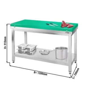 Nerezový pracovný stôl s krájacou doskou- 1200x700mm : : : ATK127#FKPWT127