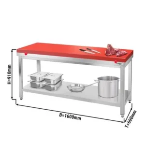 Nerezový pracovný stôl s krájacou doskou- 1600x600mm ATK166#FKPRT166