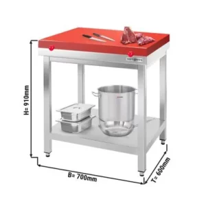 Nerezový pracovný stôl s krájacou doskou- 700x600mm ATK76#FKPRT76