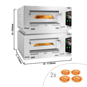 Plynová pec na pizzu - 4+4x 34cm -manuálna