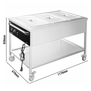 Výdajný stôl s ohrevom Bainmarie - 3x GN 1/1  1,95 kW   TWF1760