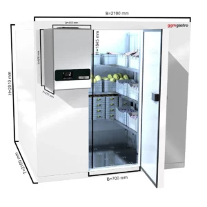 Chladiareň -Chladiaca miestnosť- 2100 x 2100 mm - 6,9 m3- - vrátane nástennej chladiacej jednotky PLUS