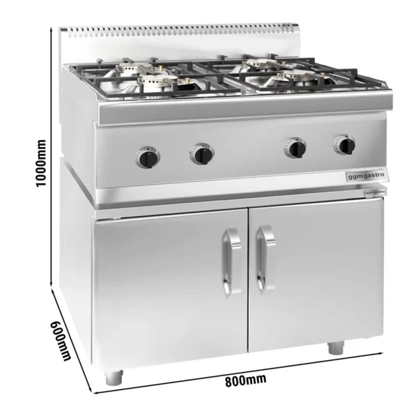 Plynový sporák - 14 kW - 4 horáky - vrátane podstavca s 2 dvierkami - Image 6