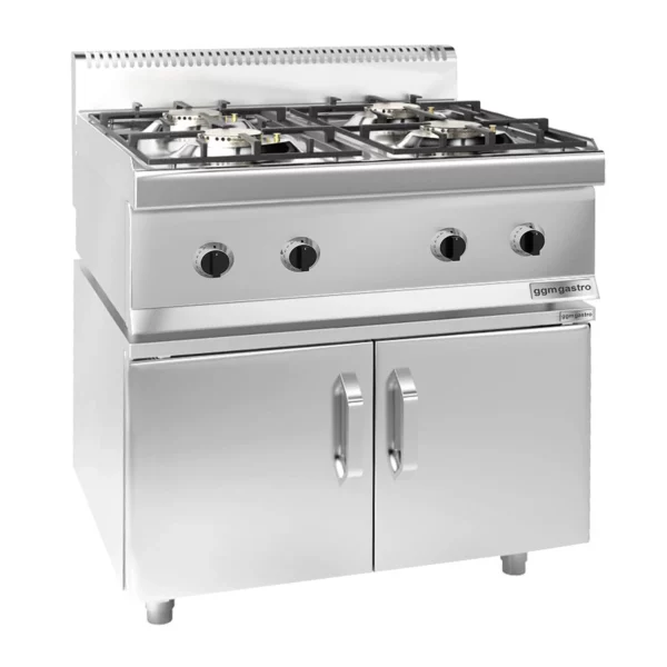 Plynový sporák - 14 kW - 4 horáky - vrátane podstavca s 2 dvierkami